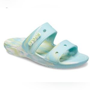CROCS CLASSIC Unisex MARBLED SANDALS Shoes Pure Water/Multi Adult Sz 11M & 10M